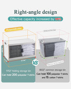 OlarHike 97QT Stackable Storage Bins with Lids - Folding Storage Box with Doors and Wheels, Collapsible Plastic Storage Drawers for Closets, 5 Pack Cubes