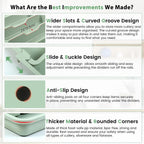 Caperci Large Silverware Organizer for Kitchen Drawer & Utensils - Expandable Drawer Organizer for Cutlery, Flatware & Gadget, BPA-Free Thick Plastic, Wider Compartments & Non-skid Feet (Sage Green)