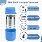 Original Canned Dog Food Storage Container | Silicone Can Cover Pet Food Sealer | BPA Free, Airtight, Dishwasher & Freezer Safe (2 Pcs Blue)