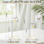 Acrylic Handbag Display Stand, 2Pack Adjustable Purse Holder Clear Handbag Table Hanger Rack Purse Hanger Stand for Home Closet Store Boutique Counter