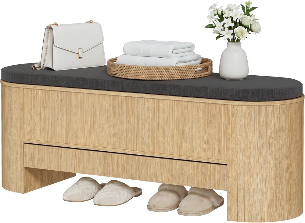 Gyfimoie Shoe Storage Bench with Cushion, Sturdy Entryway Bench Supports 300 ...
