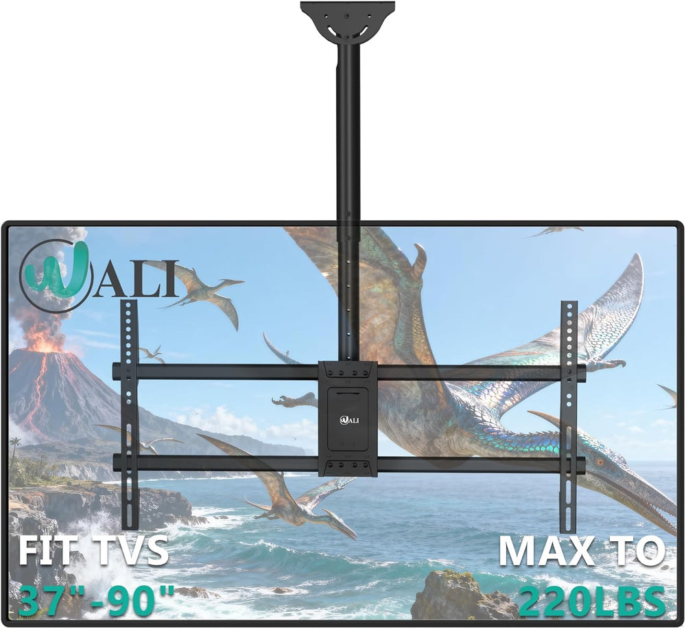 WALI Heavy Duty Ceiling TV Mount for 37-90 inch Large TVs, up to 220 lbs | Ha...