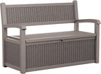 DRATO 75 Gallon Storage Bench Deck Box Outdoor Indoor,Lockable Durable All-Weather Seating with Hidden Storage,Deck Storage for Garden, Pool, Patio,Gray