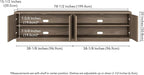 Henn&Hart Fluted TV Stand for TVs up to 85" with 2 Concealed Ribbed Storage Cabinets and Adjustable Shelves for Living Room, Family Room, or Office, Weathered Gray