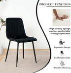 Dining Chairs Set of 4, Modern Kitchen Dining Room Chairs, Ergonomic Velvet Dining Chairs Upholstered Cushion Seat and Sturdy Metal Legs (Black)