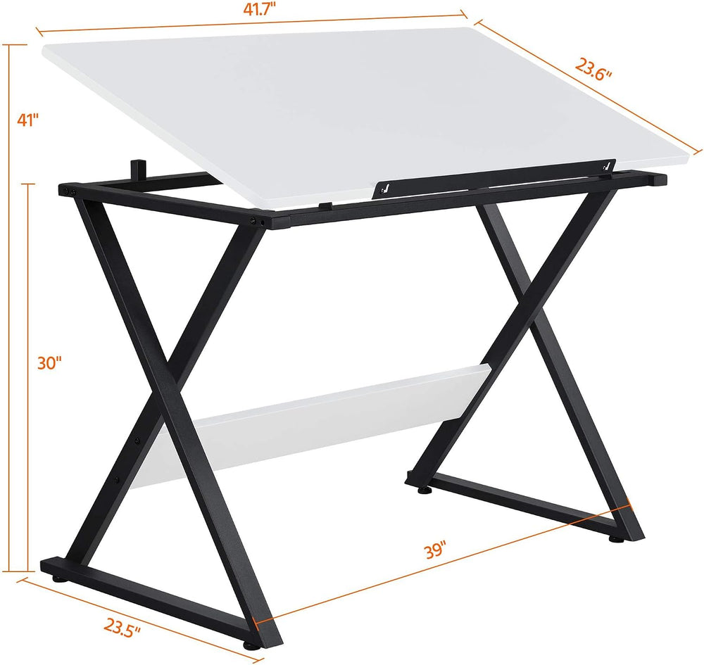 Yaheetech Adjustable Drawing Tables Drafting Desk with P2 Tiltable Tabletop f...