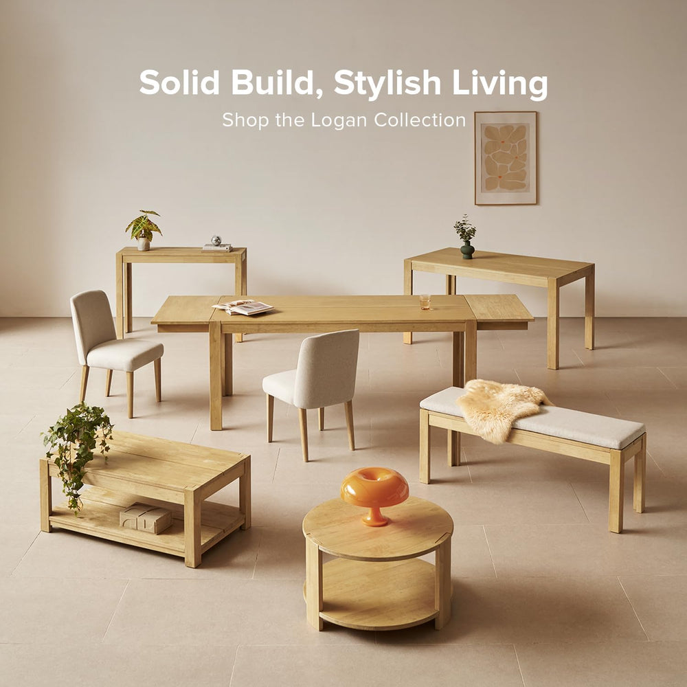 mopio Logan Upholstered Beige Parson Dining Chair Set of 4, Modern Farmhouse ...