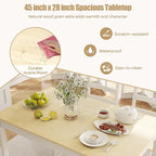 NAFORT Kitchen Table Set for 4, Solid Wood Dining Table and Chairs Set of 4, Farmhouse Dinner Table Set w/Rubber Wood Legs, Mid-Century Modern Dinette Set for Kitchen, Dining Room
