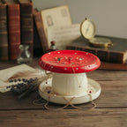 Mushroom Jewelry Ring Holder for Women, Handmade Ceramic Decorative Jewelry Tray Trinket Dish for Rings Earrings Necklace, Engagement Birthday Mushrooms Gifts for Women Mom, Cottagecore Decor