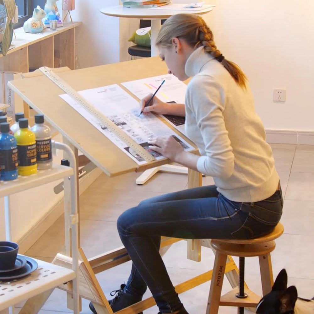 MEEDEN Wood Adjustable Drafting Table: 35.5" x 23.5" Art Drawing De...