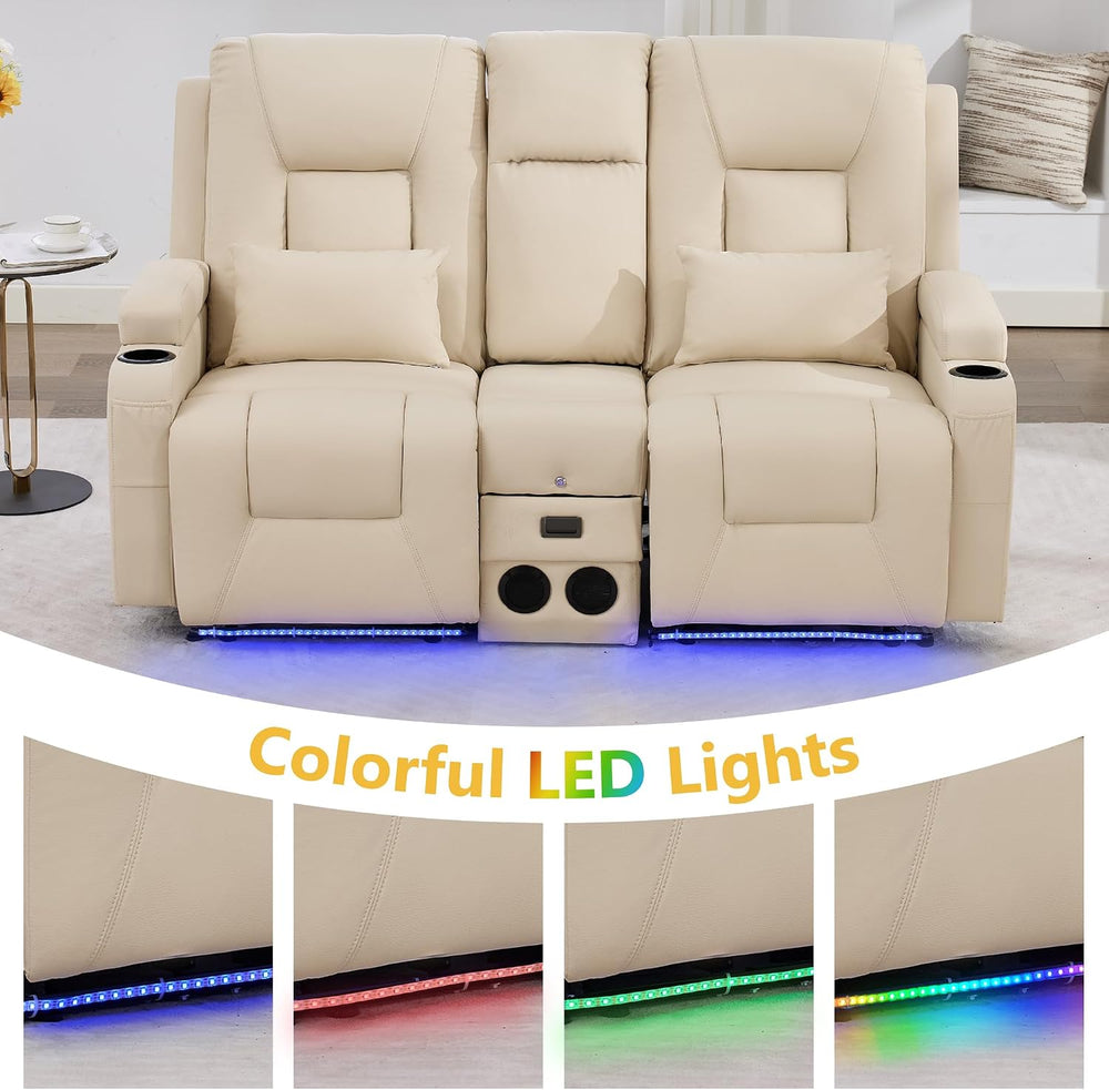 URRED Wall Hugger Power Reclining Loveseat Sofa，Beige：68.1" - 2 Seats | ...