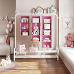 YOUDENOVA Hanging Closet Organizer, 3-Shelf Closet Hanging Storage Shelves, Light Pink