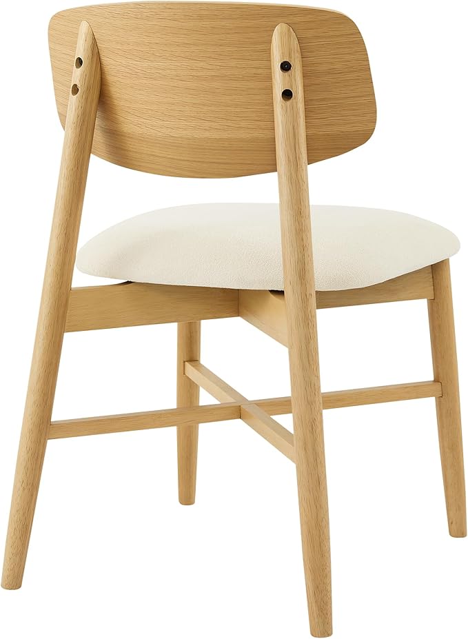CHITA Wooden Dining Chairs Set of 4, Mid Century Modern Dining Room Chair, Natural Solid Wood Frame Kitchen Chairs, for Dining Room, Kitchen, Living Room (Upholstered Seat, Oak)