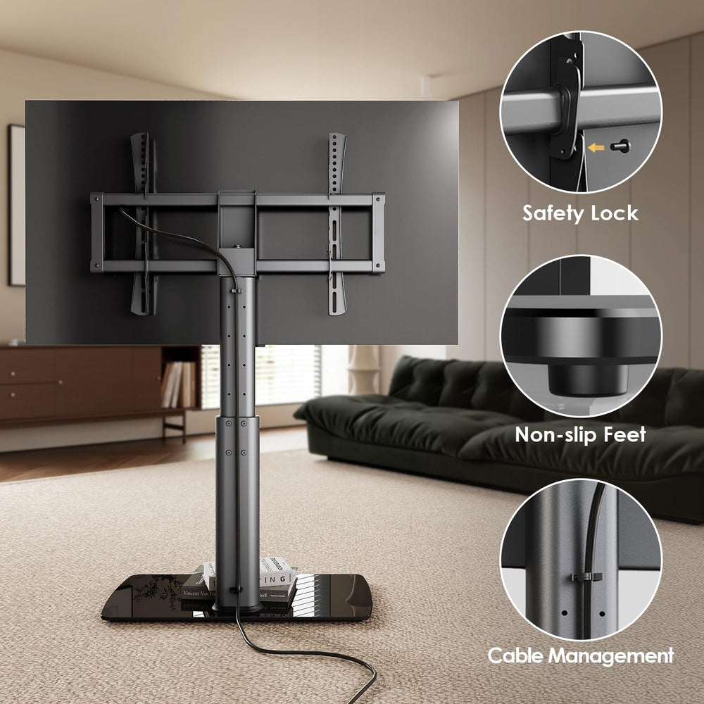FITUEYES Universal TV Stand Mount for 43-80 85 inch TVs, Swivel Tall TV Mount...
