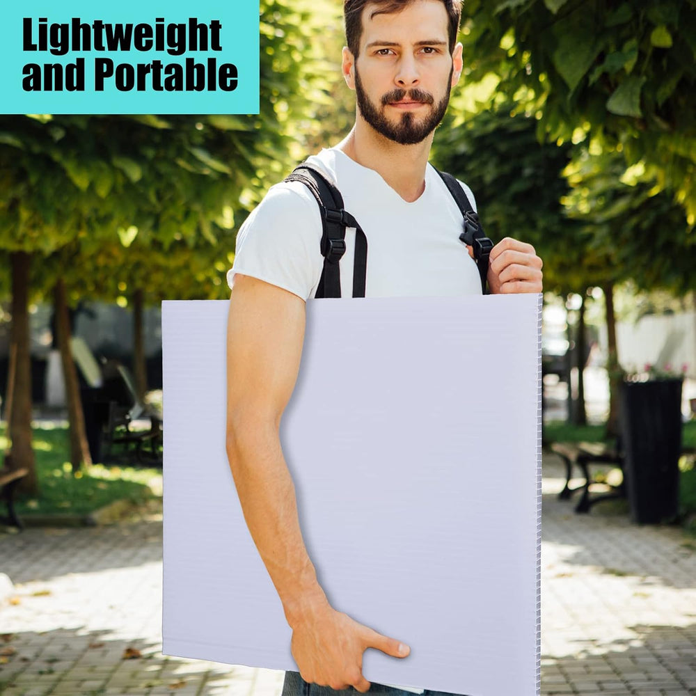 Capoda Pack Corrugated Plastic Board 4mm Yard Sign, 30 x 40 Inch, White, 10