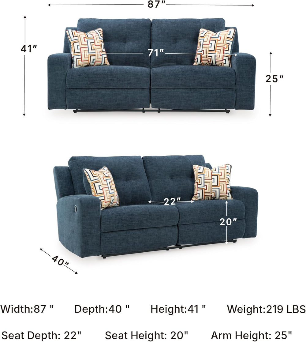Signature Design by Ashley Danum Modern Manual Pull Tab Reclining Sofa with T...