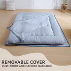 Japanese Floor Mattress, 3.5" Thicken Futon Mattress Tatami Mat, High Density Foam Support for Adult Kids Sleep, Portable Futon Sofa Bed for Camping, Pet Mat, Twin 80"x 39"（Silver Gray）
