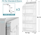AOODA Clear Over the Door Hat Racks for Baseball Caps, Hold 48 Caps Hat Storage Organizer for Closet Wall, Deep Pockets Hanging Snapback Holder Shelves with 3 Hooks, White