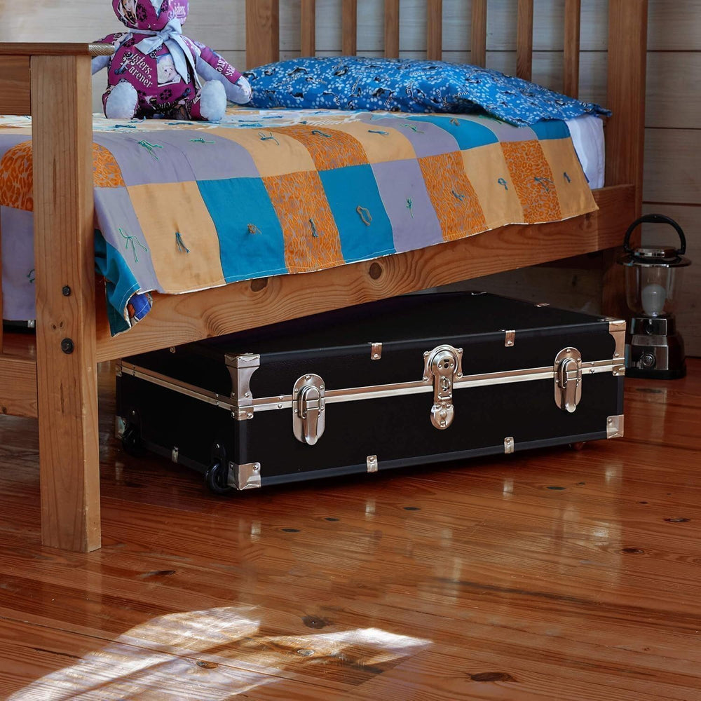 HomeStock Seaside Style Heavy Duty 31" Under Bed College Storage Trunk w...