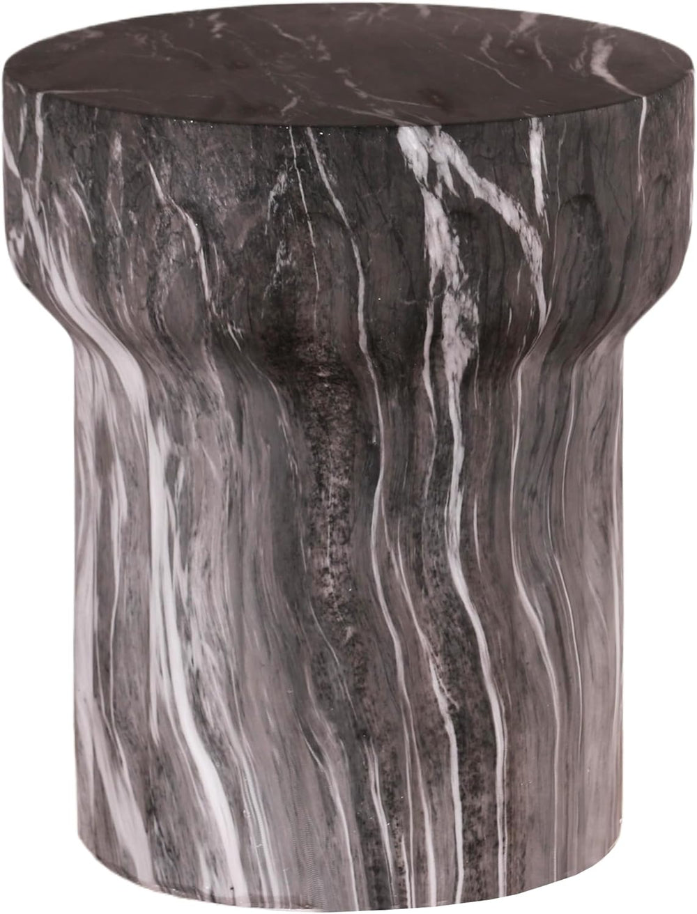 16" Weatherproof Side Table, End Table with Modern Geometry, Accent Tabl...