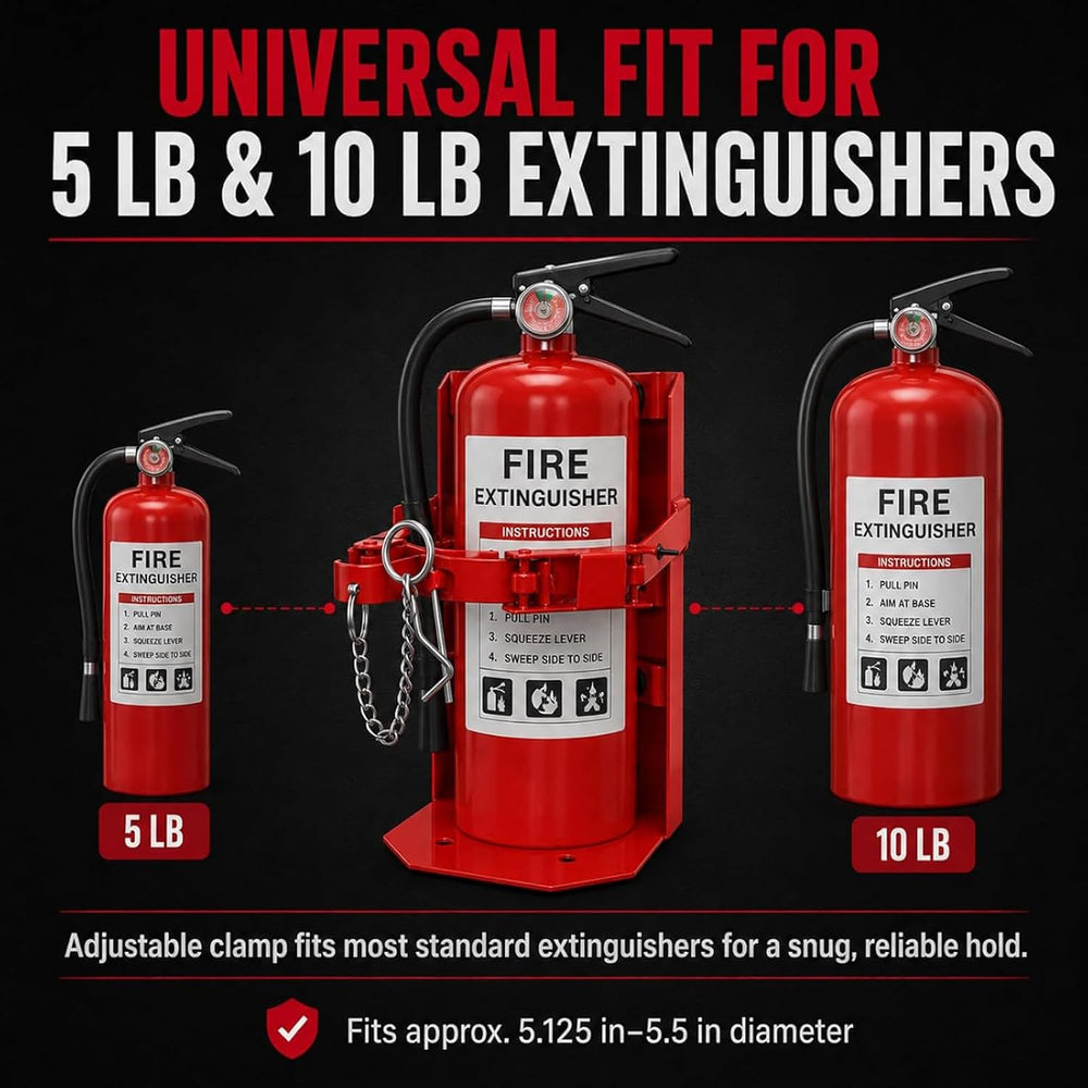 Fire Extinguisher Mount Fit 10lb Dry/5lb Co2 Extinguisher
