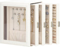 DesignSter Jewelry Box Organizer, Jewelry Box for Women, PU Jewelry Organizer Display Case with Side Drawers, Jewelry Storage for Earring Necklace Ring Bracelet Watch
