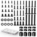 Universal TV Mounting Hardware Screw Kit - Complete Set of M4 M5 M6 M8 Bolts with Washers & Spacers for Most TV Wall Mounts/Display up to 80 inches, Fits VESA Standard (Black)