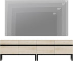 WAMPAT Modern TV Stand for TVs Up to 75 Inch, 2-in-1 Entertainment Center Media Console with Storage Cabinets, TV Console for Living Room, Light Oak