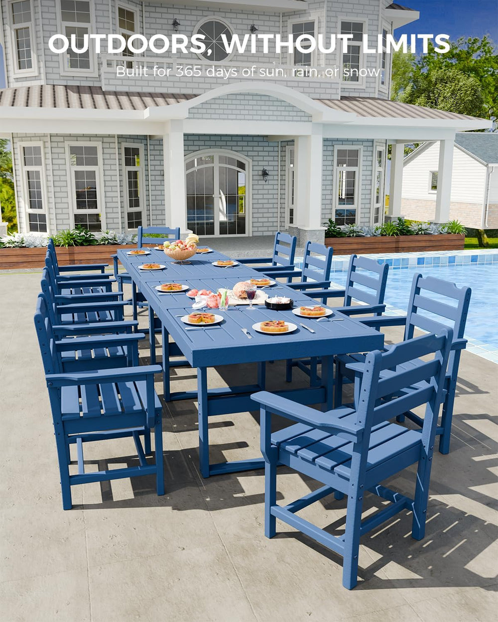 K Knowbody 12-Piece Outdoor Patio Dining Table and Chairs Set, Seats 10