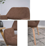 Mid Century Modern Dining Chairs Set of 2 & 4 & 6 Comfy Accent Chair Upholstered Kitchen Dining Living Room Chairs for Bedrooms Waiting Room Home Arm Desk Chair No Wheels (Brown, 2)