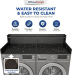 OfficeSimpli Washer Dryer Countertop with Shelf - 27.5 x 54 Inch - Made in USA Laundry Countertop Over Washer and Dryer with Non-Slip Pads, Storage Shelf, Laundry Topper Organizer, Black