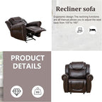 Power Recliner Chair, Leather Recliners with Home Theater Seating, Oversized Single Electric Recliner Sofa Breathable Living Room Chairs for Adults Reading Gaming, Red