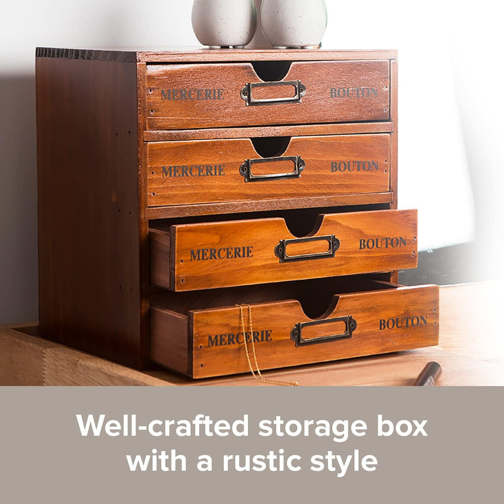 5-Piece Vintage Organization and Storage Set - Single Drawer, 2-Drawer, 3-Dra...