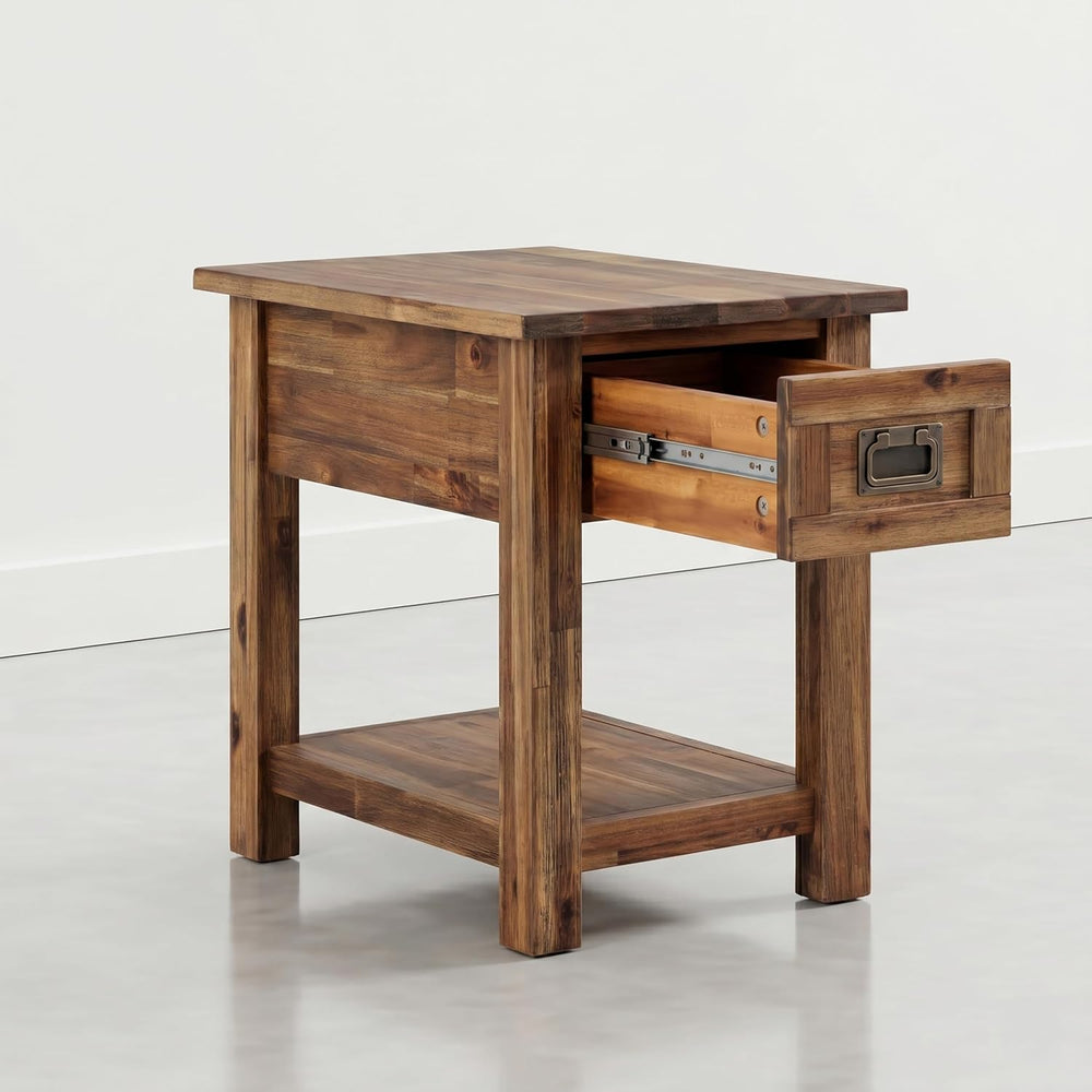 SIMPLIHOME Monroe Narrow Side Table – 14 inch Wide Solid Acacia Wood Narrow E...