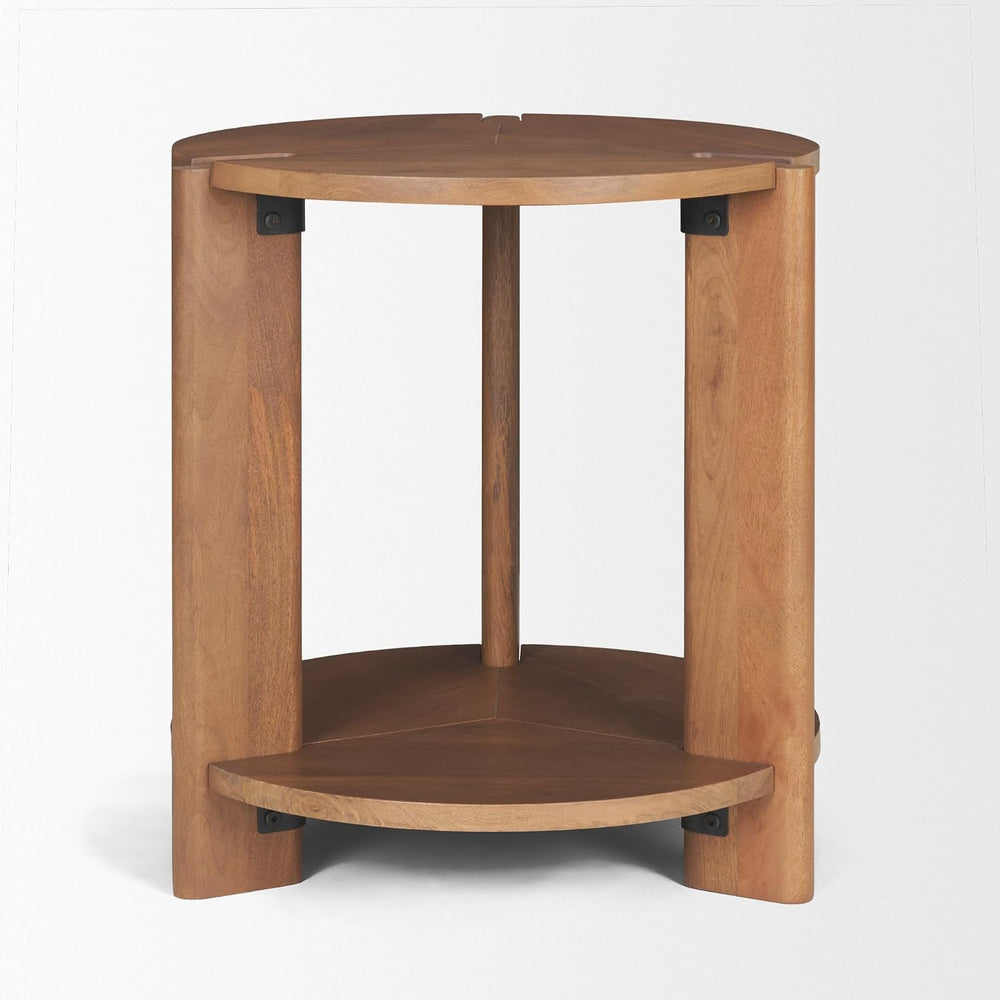 Mercana Hisako Mid Brown Open Round Accent Table