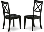 East West Furniture LGBO7-BLK-W 7 Piece Dining Set Consist of a Rectangle Dining Room Table with Butterfly Leaf and 6 Wood Seat Chairs, 42x84 Inch, Black