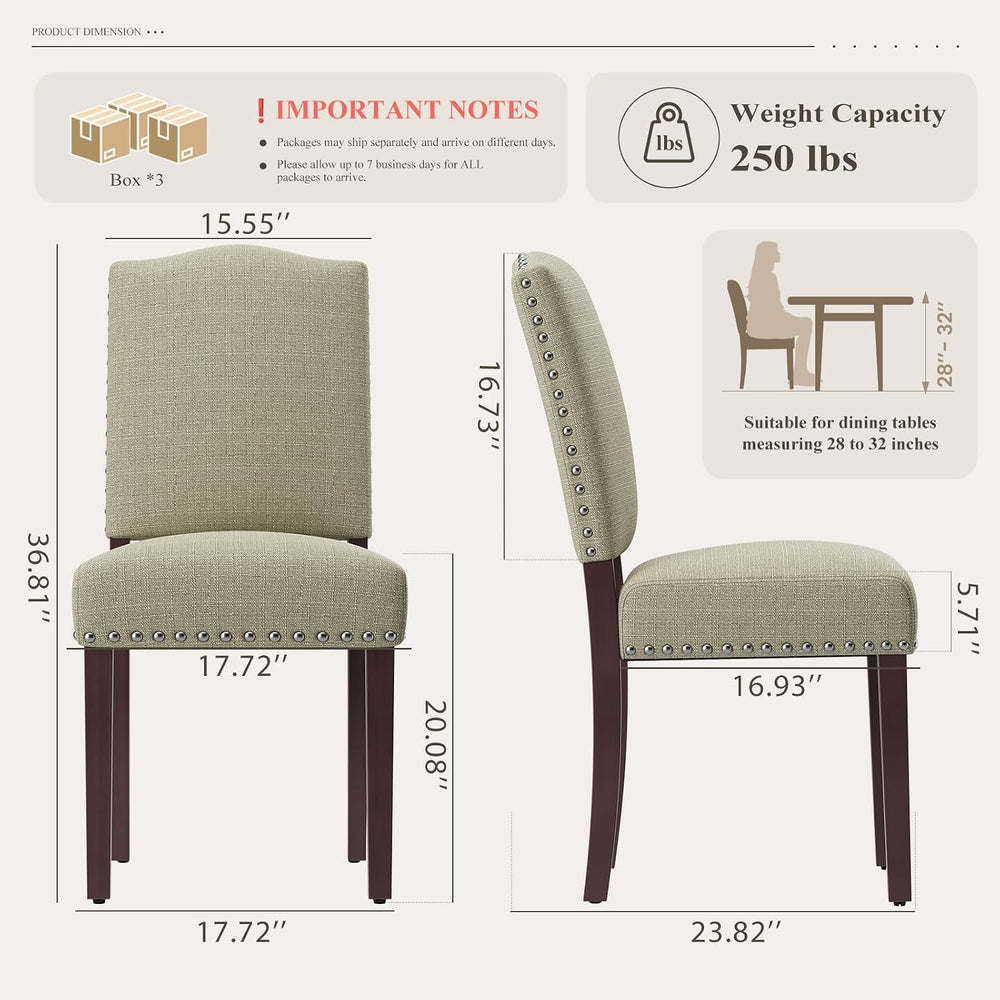 MALOL Upholstered Parsons Dining Chairs Set of 6, Modern Dining Room Chairs w...