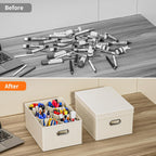 Aokeyee Marker Organizer Storage Box With Lids, Craft Organizers and Storage, Multipurpose Stackable Storage Containers For Organizing Tool, Art Supply, Crayon