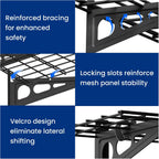 FLEXIMOUNTS 1x3ft Garage Shelving Wall-Mounted, 1-Pack Heavy-Duty Wall Shelving, Holds Up to 150 lbs, Garage Storage Rack for Organization & Storage Bins, Black, Classic Series