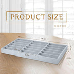 Amylove 2 Pcs Sunglass Organizer Trays Glasses Stackable Jewelry Trays Sunglass Organizer Display Box(18 Grids,Gray)