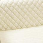 50" Faux Leather Small Barrel Love Seats Set of 2, Diamond Tufted Back Compact Loveseats Sofas with Nailhead Trim, Modern 2-Seater Couches with Solid Wood Legs for Small Spaces, Apartments, Cream