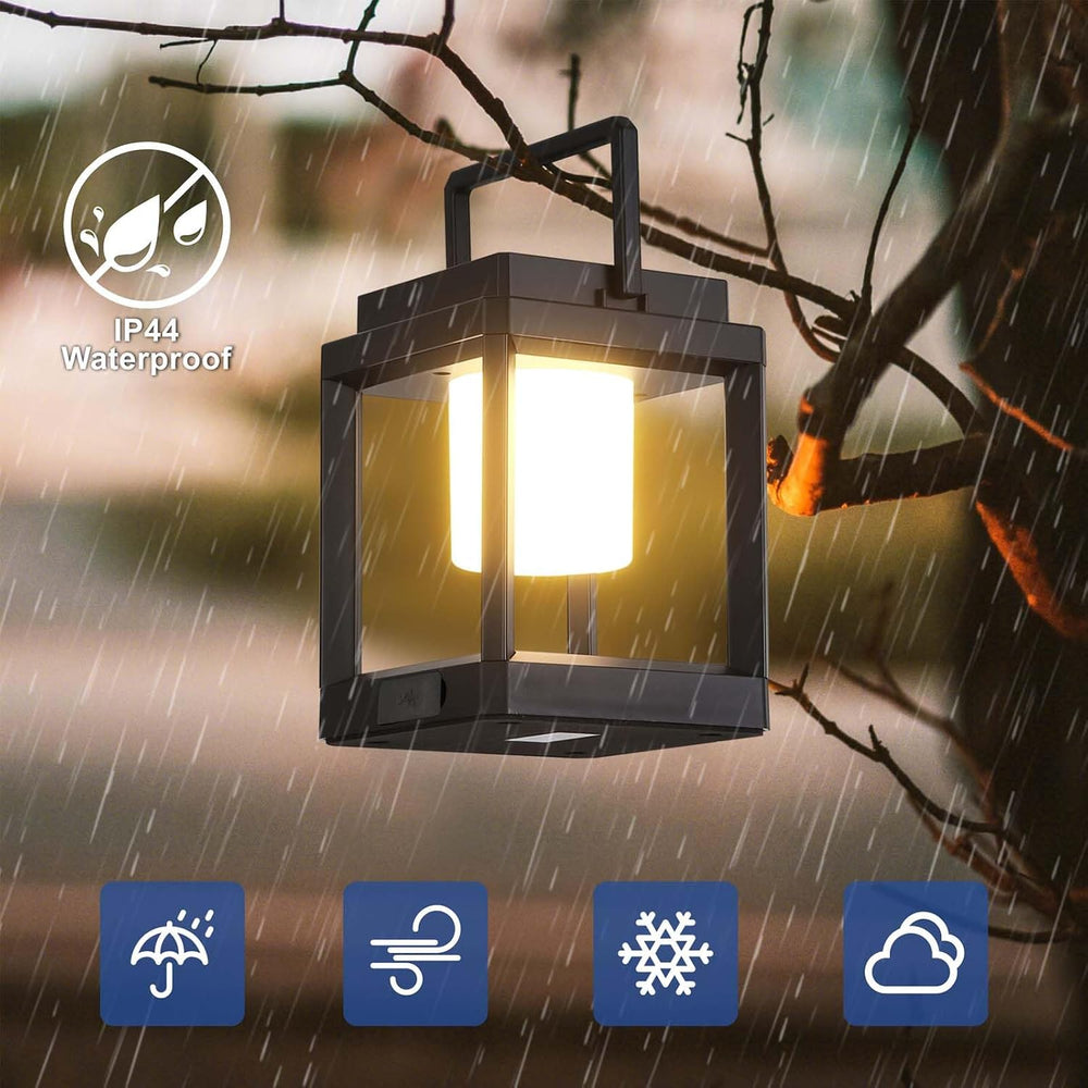 Solar Lantern Outdoor Table Lamp: Portable Hanging LED Lights - Waterproof De...