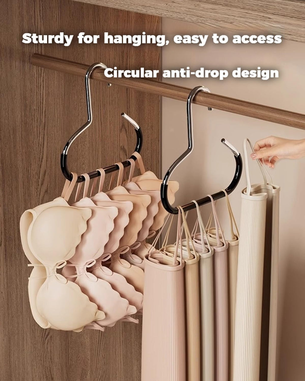 Durable Steel Hangers: Maximize Closet Space with Versatile Storage, Multifunctional Steel Hangers, Heavy Duty Closet Organizer Hooks for Hats, Scarves, Belts, Ties, Bra, Anti-Slip (White, 12 PCS)