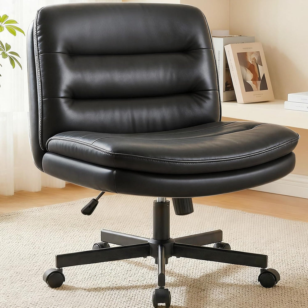 GTPLAYER Cross Legged Office Chair, Armless Desk Chair Cute Vanity Chair with...