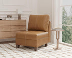 Faux Leather Sectional, Accessories, Armless Chair Sectional, Brown | Hidden Storage, Modular Design