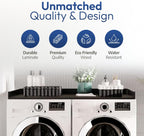 OfficeSimpli Washer Dryer Countertop, Made in USA, Non-Slip Pads, Easy Clean, Laundry Room Essentials and Decor, Washer Dryer Wood Top for Organization (Tenino Grey, Standard (27.5" x 54"))