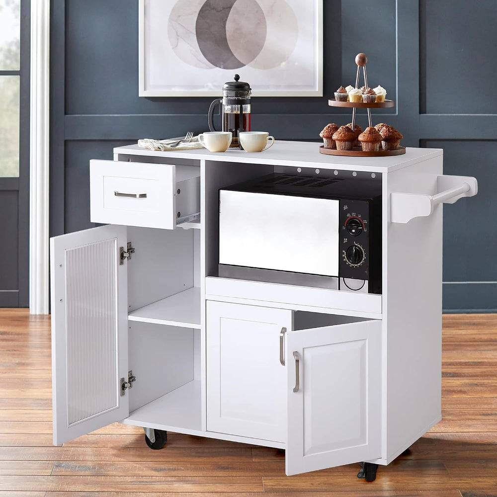 PHI VILLA Microwave Stand Cart with Wheels