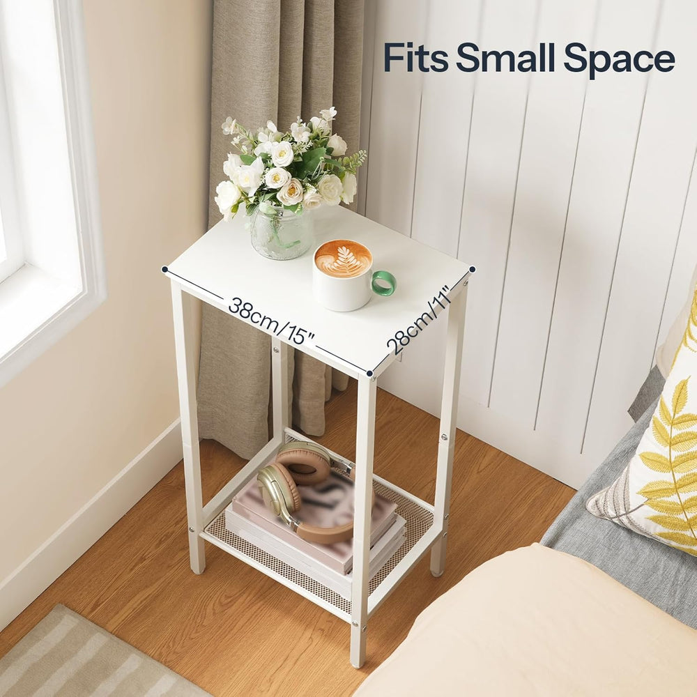 HOOBRO Tall Side Table, Industrial End Telephone Table with Adjustable Mesh S...