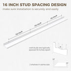 Axeman White Floating Shelves - 55 Inch Picture Ledge Shelf Set of 2 - Floating Wall Shelves with Lip - Picture Shelf for Wall with Ledge - Photo Ledge Shelves