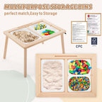Sensory Tables for Toddlers,Kids Table with 3 Storage Bins, Activity Table with 7 Sand Toys, Indoor/Outdoor Play Sand Table, Gifts for Boys and Girls